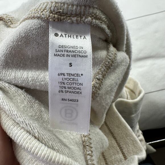 Athleta Pants Womens Small Cream Tan Camo Balance Printed Jogger Lounge Active - Picture 5 of 11